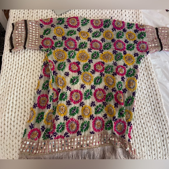 Ibiza Bohemian vibe handmade Kimono embellished mirror fringe embroidered - Picture 9 of 10